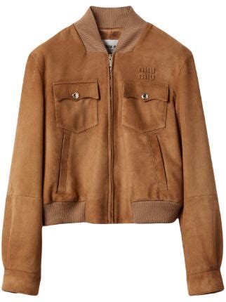 Miu Miu Suede Nappa Leather Jacket .